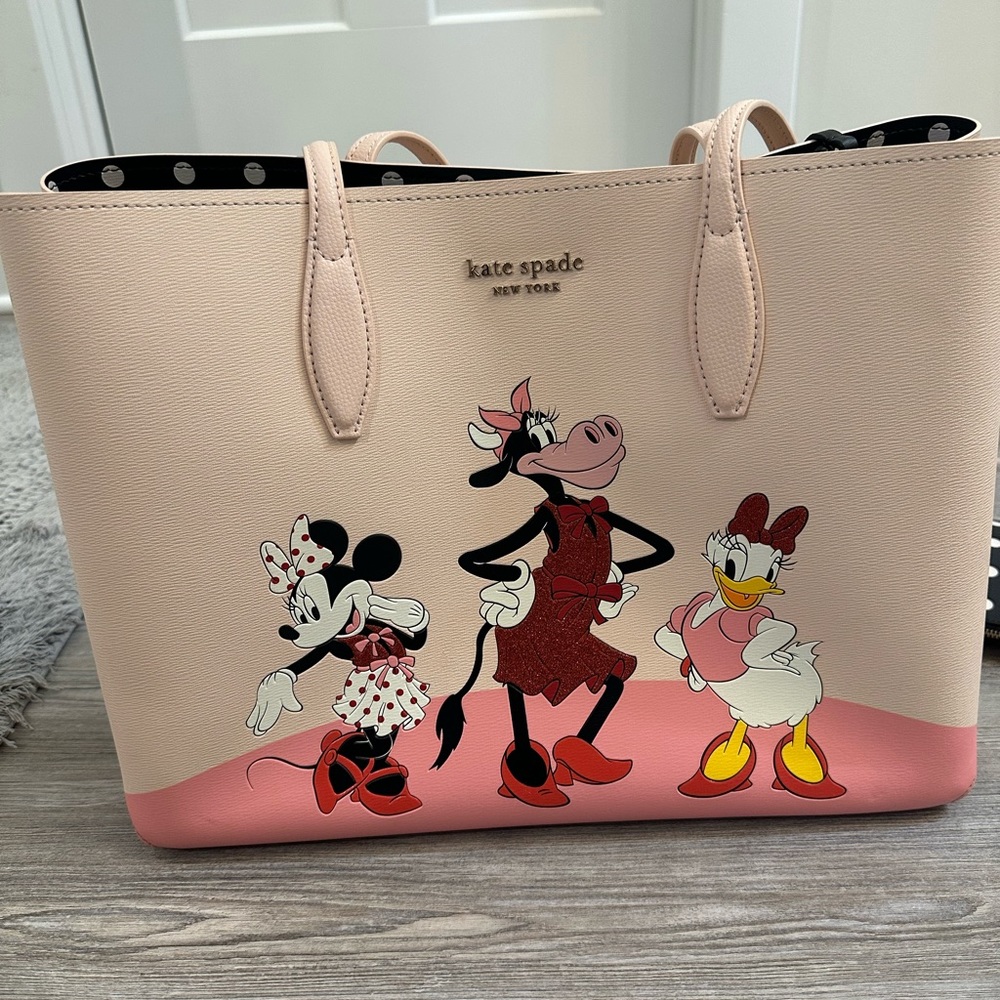 kate spade Tote Pink White Disney Minnie Mouse Large